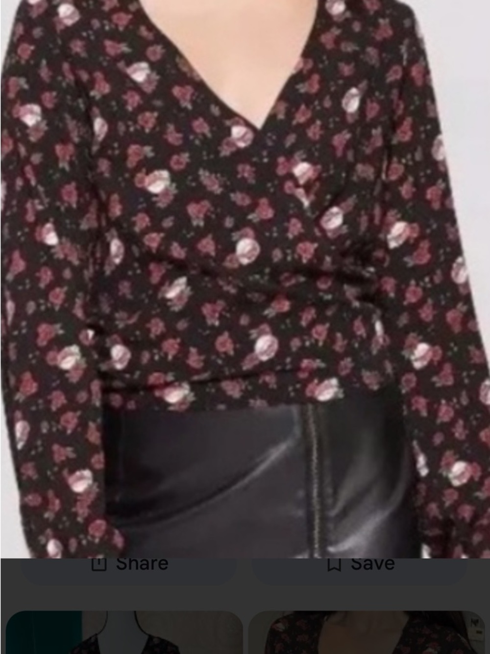 Junk Food Clothing Black V-Neck Floral Wrap Top